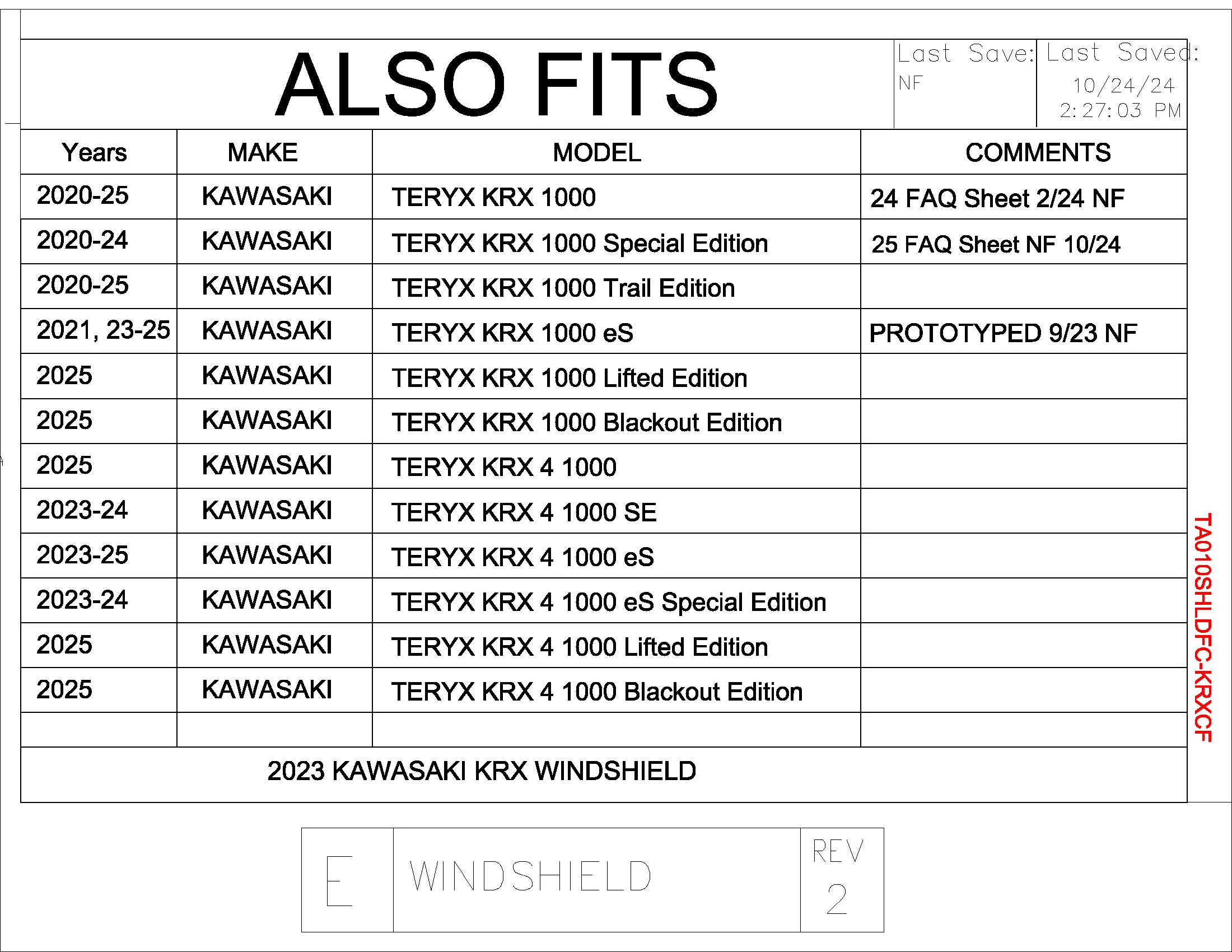 Trail Armor Kawasaki KRX 1000, KRX 4 1000 (all editions) CoolFlo Windshield 2020 - 2025