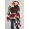 Turtleneck Fringed Hem Poncho- New Colors!!