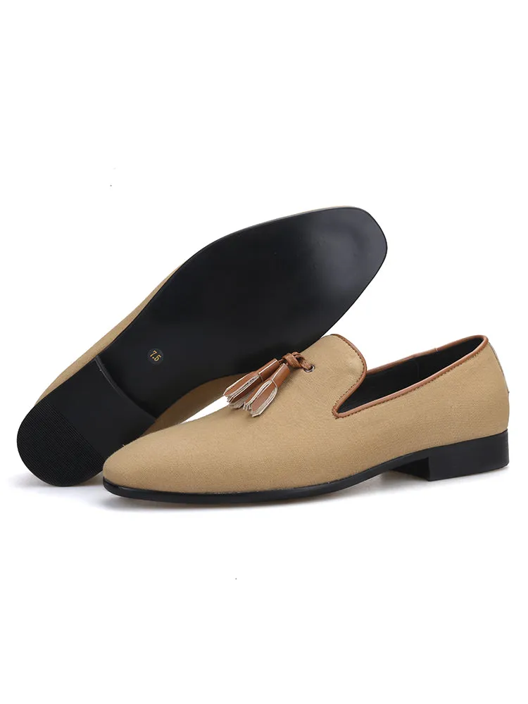 Two-color European and American trendy men's loafers, banquet tassel slip-ons, formal shoes, fashion party, nightclub, slip-on trendy shoes for men