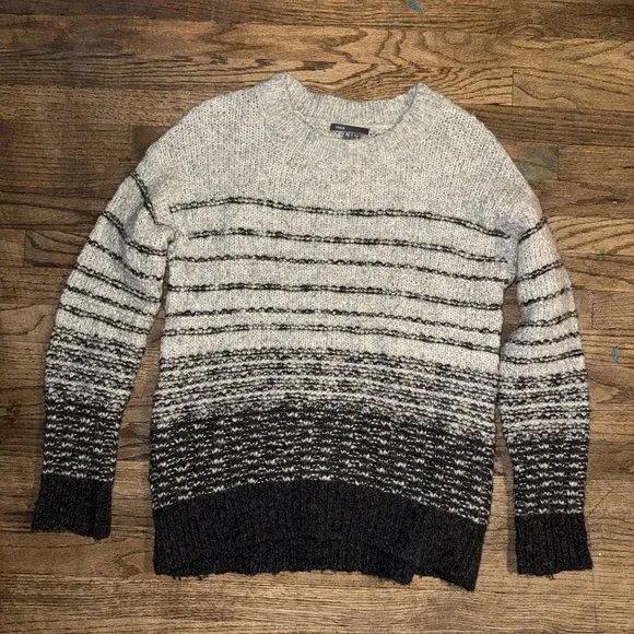 Vince XS Gray &amp; Black Gradient Sweater - Cozy Winter Wardrobe Essential