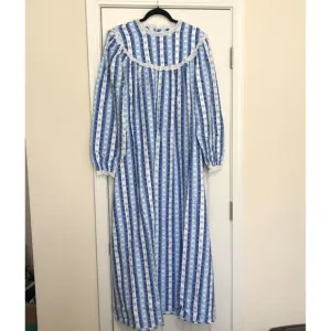 Vintage LL Bean Flannel Nightgown Women’s XL Long sleeve Blue