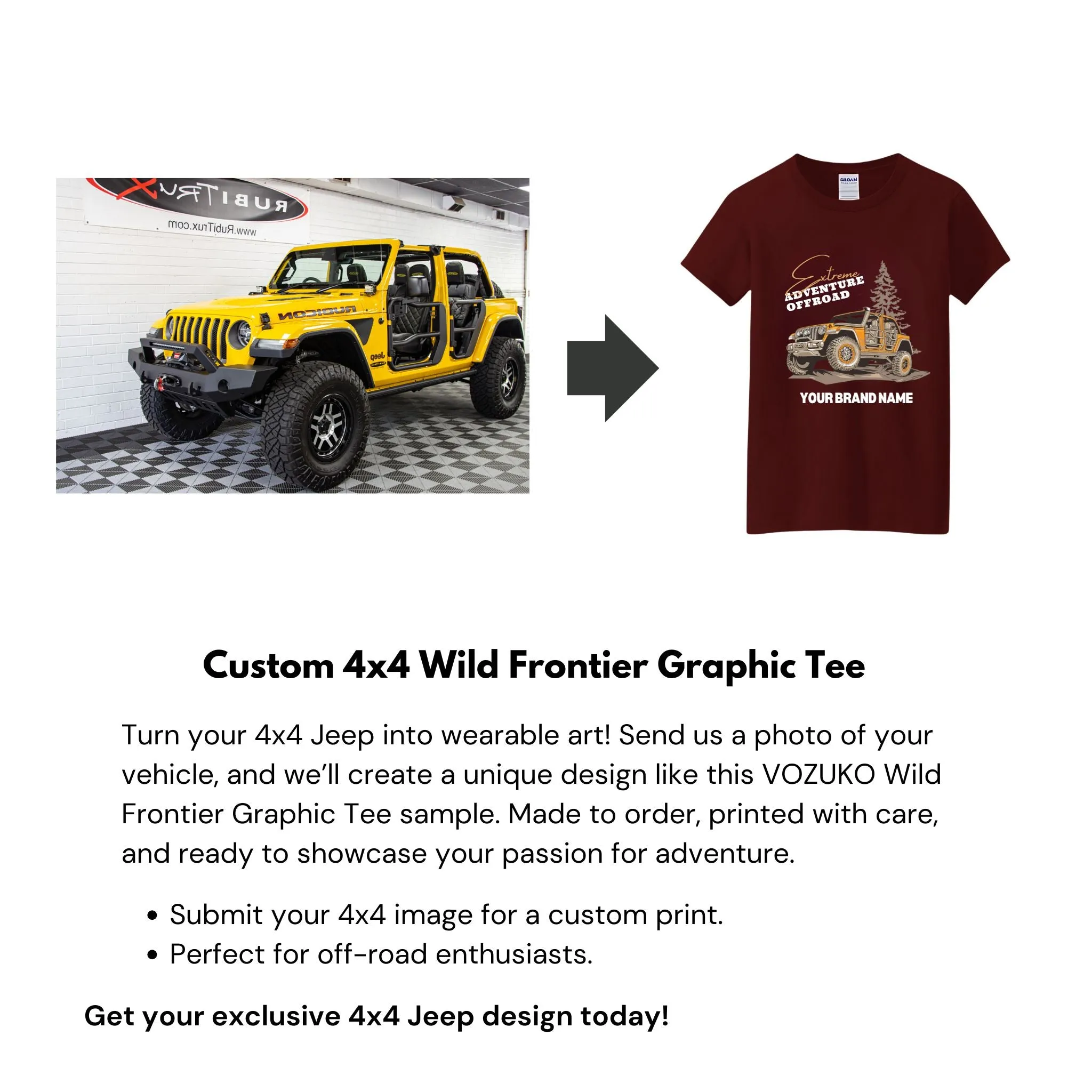 VOZUKO Custom 4x4 Wild Frontier Made-to-Order Gildan Graphic Tee