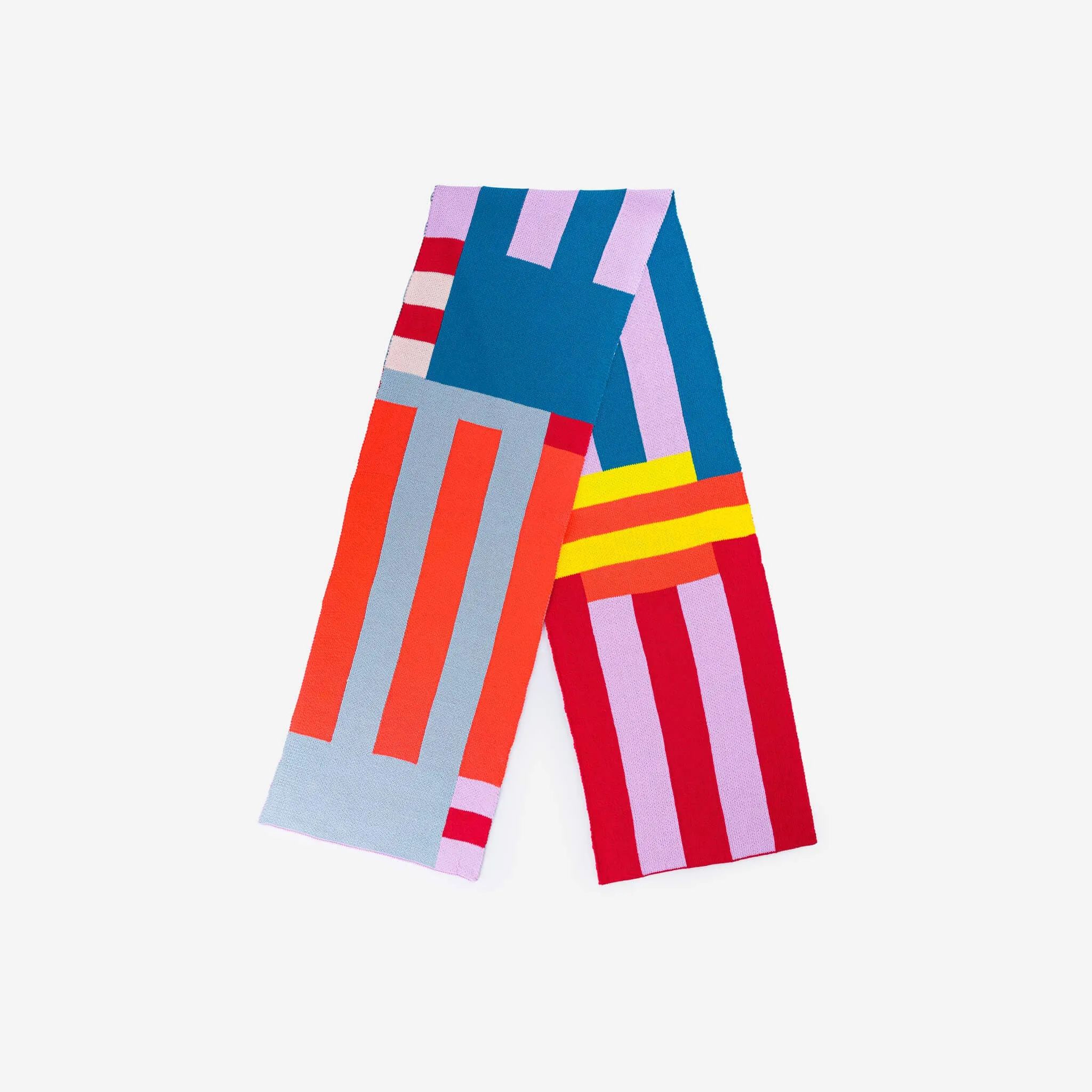 Waterfall Stripe Big Scarf: Lilac Red