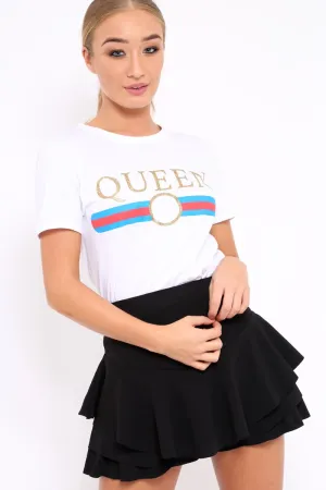White Queen Slogan T-shirt - Chenise