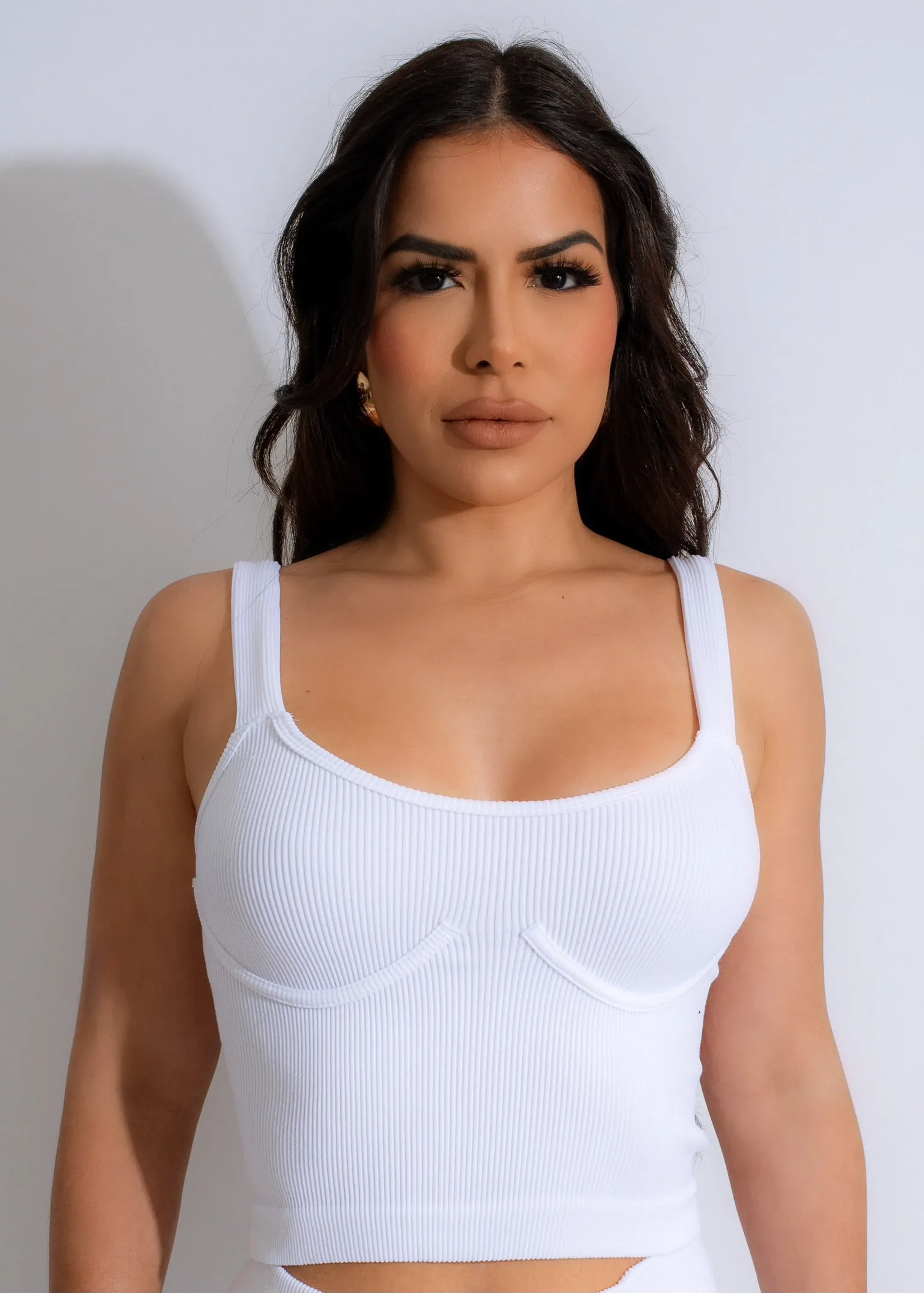 Yoga Flex Ribbed Crop Top White