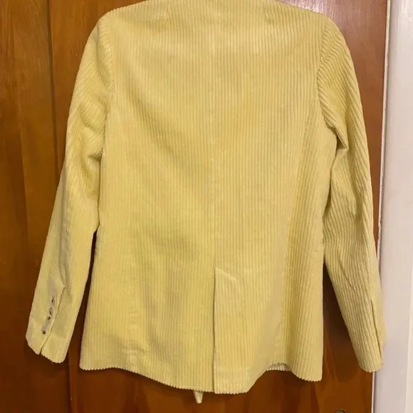 ZARA CORDUROY YELLOW DOUBLE BREASTED JACKET/BLAZER